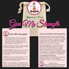 Give Me Strength healing crystal Reiki Gemstone collection description cards gift bag Spiritual Diva 