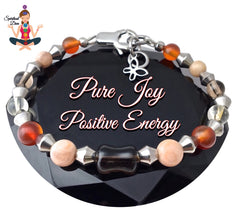 Pure Joy Positive Energy Healing Crystal Reiki adjustable Gemstone Bracelet - Spiritual Diva Jewelry