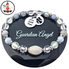 Guardian Angel Energy Healing Crystal Reiki Gemstone Charm Bracelet - Spiritual Diva Jewelry