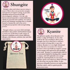 Shungite Kyanite Healing Crystal Reiki GemstoneDescription Cards- Spiritual Diva Jewelry