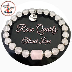 Spiritual diva Rose Quartz Love Fertility Reiki Energy Healing Crystal Charm Bracelet
