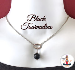 Spiritual Diva Jewelry Black Tourmaline Energy Healing Crystal Reiki Gemstone Choker Necklace
