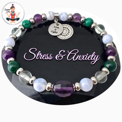 Stress Anxiety Relief Energy Healing Crystal Reiki Gemstone Bracelet - Spiritual Diva Jewelry