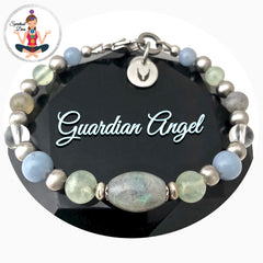 Guardian Angel Energy Healing Crystal Reiki Gemstone Adjustable Charm Bracelet - Spiritual Diva Jewelry