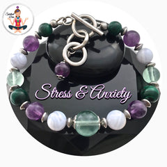 Stress Anxiety Relief Energy Healing Crystal Reiki Gemstone Bracelet - Spiritual Diva Jewelry