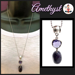 Amethyst Healing Crystal Reiki Pendant Gemstone Stress Grief Necklace - Spiritual Diva Jewelry