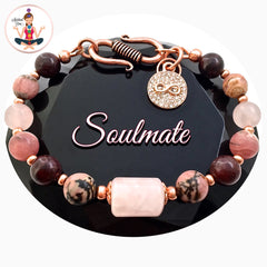 Soulmate Love Healing Crystal Reiki Gemstone Adjustable copper Bracelet - Spiritual Diva Jewelry