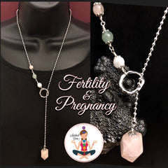 fertility pregnancy healing crystal reiki angel gemstone lariat necklace - SpiritualDiva 