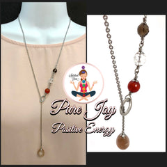 POSITIVE ENERGY Healing Crystal Reiki Gemstone Lariat Necklace  - Spiritual Diva Jewelry