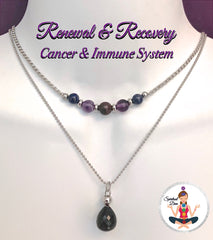 Cancer Immune System Recovery Healing Crystal Reiki Gemstone double strand choker Necklace - Spiritual Diva Jewelry