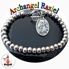 Archangel Raziel Clear Quartz healing Crystal Reiki Gemstone Adjustable Charm Bracelet - Spiritual Diva Jewelry
