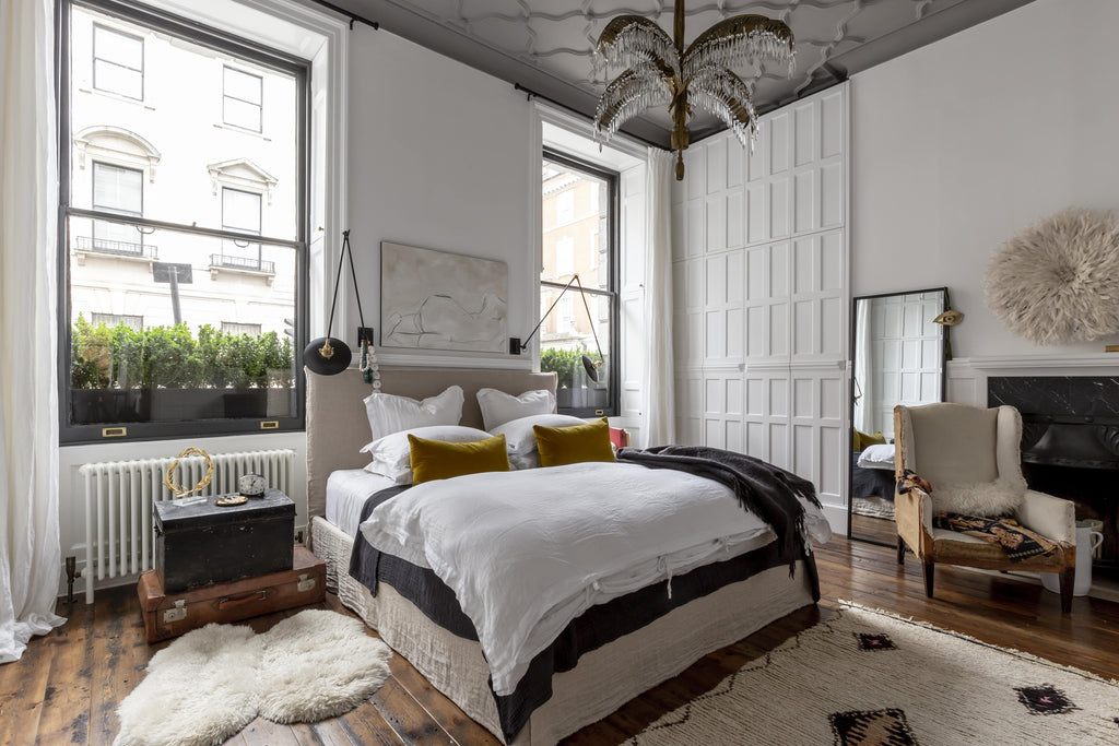 Heather's master bedroom in the Marylebone apartment