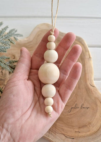 wood bead Christmas bauble
