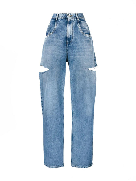 Maison Margiela 5 pockets cut out denim-