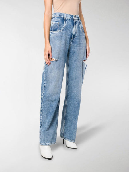 Maison Margiela 5 pockets cut out denim-