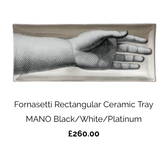 Fornasetti tray " Mano" in platinum