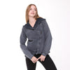 Stone Washed Poncho Cut Cotton Women Zip Hoodie