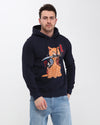 NAVY BLUE CATANA CAT COTTON MEN'S HOODIE