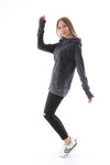 WOMEN FITTED WASHED COTTONHOODIE