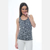 Anthracite Full Tiger Printed Cotton Tank Top - S-Ponder 