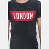 Anthracite Stone Washed London Printed Cotton T-shirt - 