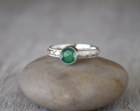 Natural Emerald Silver Ring/ 8 Gemstone Pear Ring/ 925 Sterling Silver Ring/ May Birthstone Ring/Handmade Ring/Wedding Ring/Engagement ring
