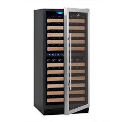 Dual zone wine cooler in stainless steel, 100DSS