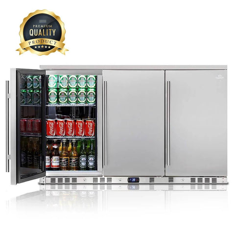 53-Inch Solid 3-Door Outdoor Beverage Drinks Cooler