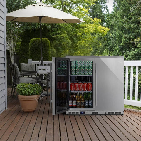 53-Inch Solid 3-Door Outdoor Beverage Drinks Cooler