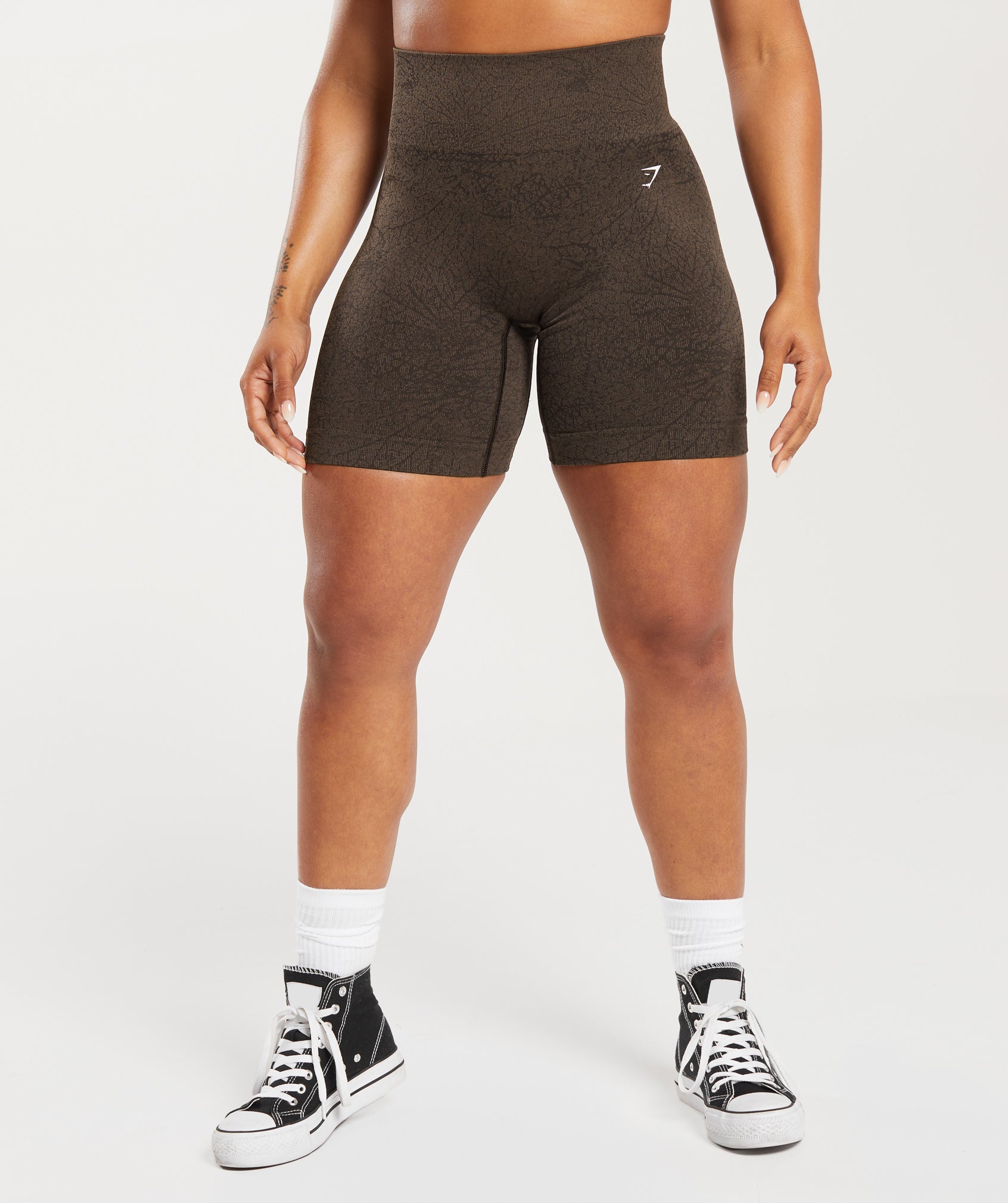 Gymshark Adapt Pattern Seamless Shorts - Woodland Brown/Soul Brown