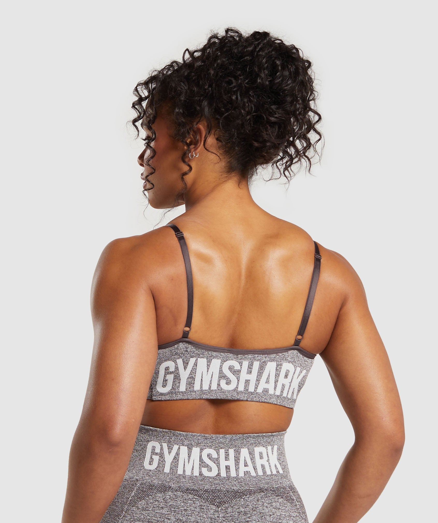 Gymshark Flex Strappy Sports Bra - Greyed Purple/White
