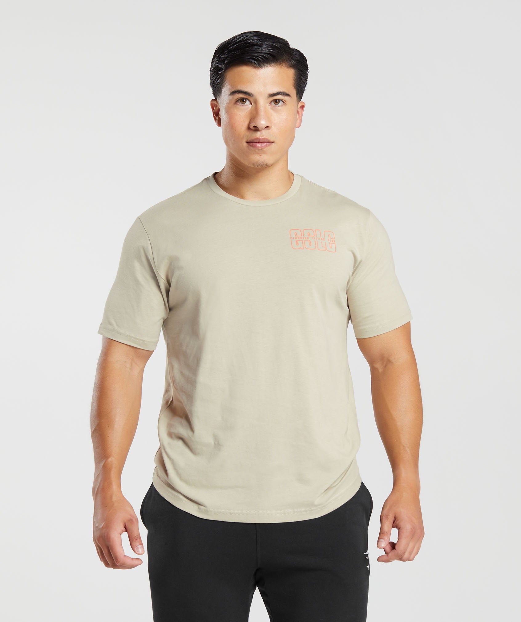 Gymshark Lifting Club T-Shirt - Washed Stone Brown