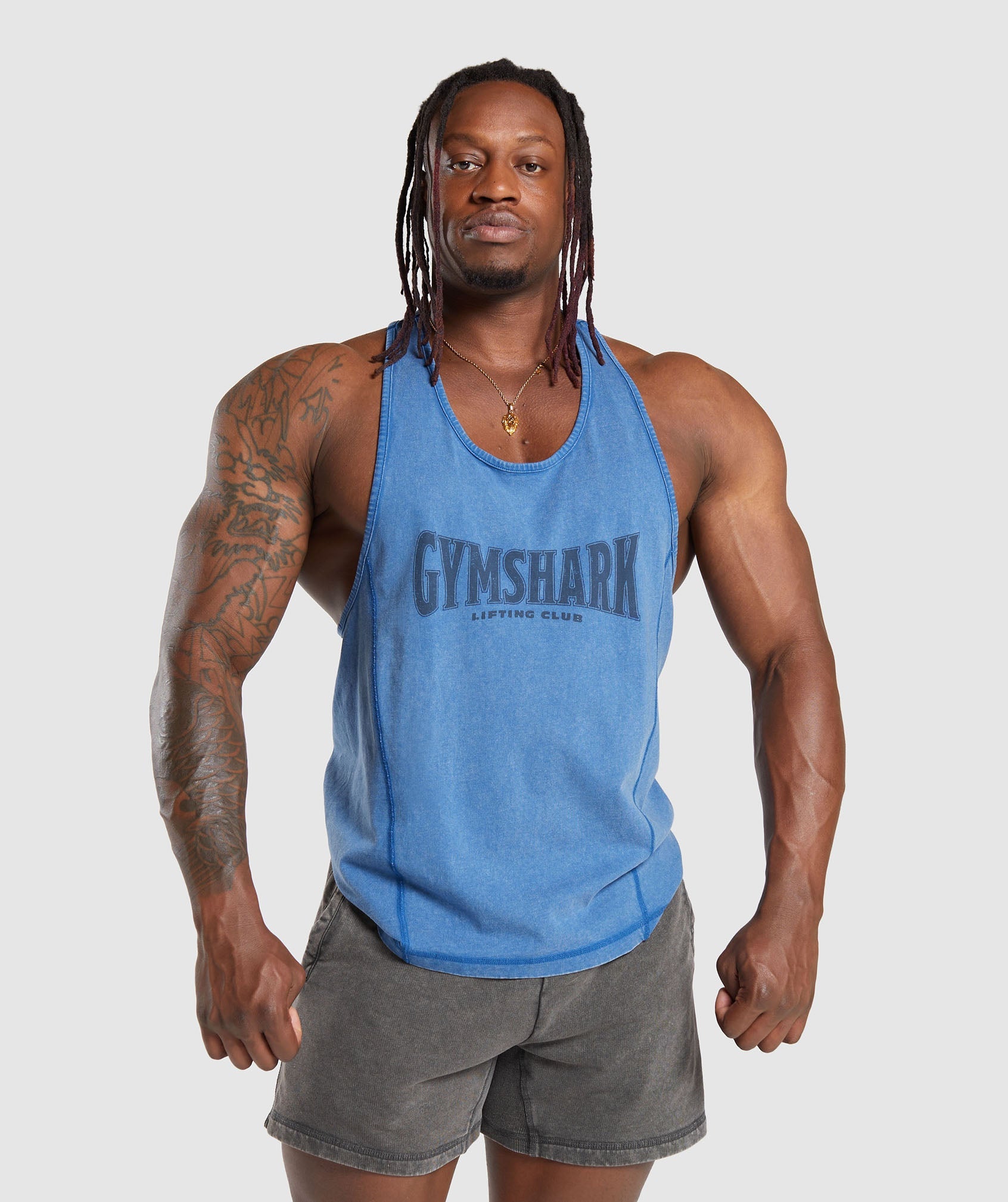 Gymshark Heritage Washed Stringer - Vintage Blue