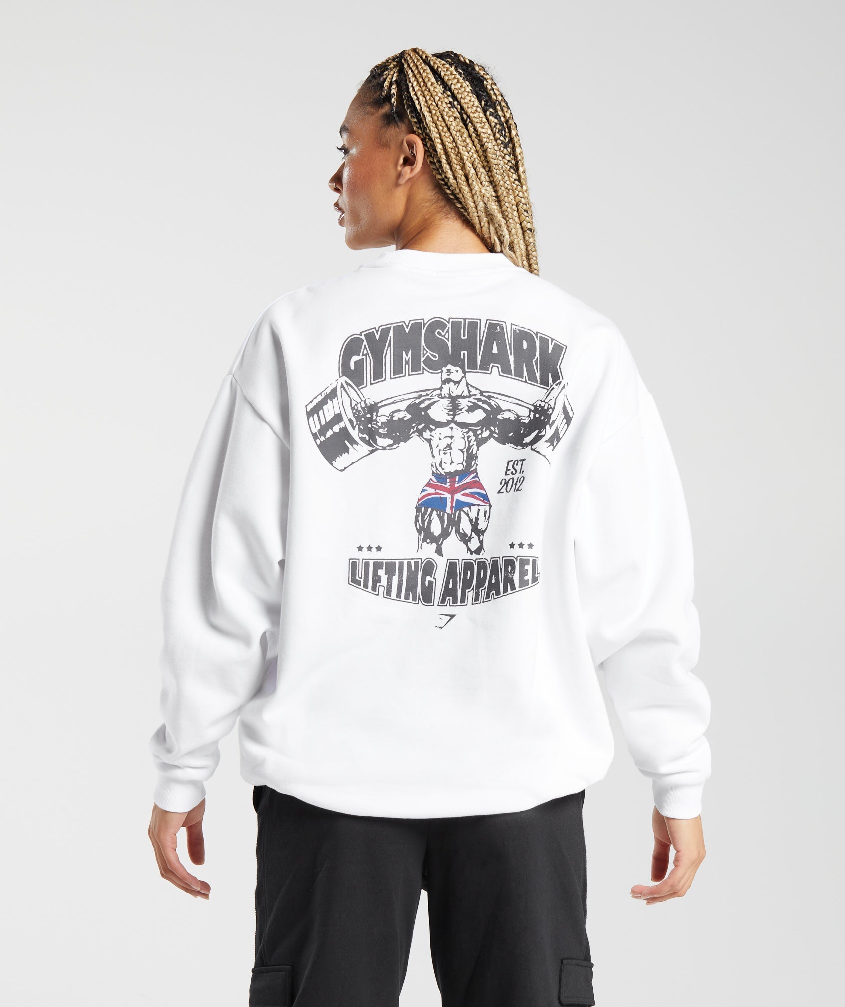 Gymshark Hoodie Womens Small GSLC Lifting Club Cream Pullover