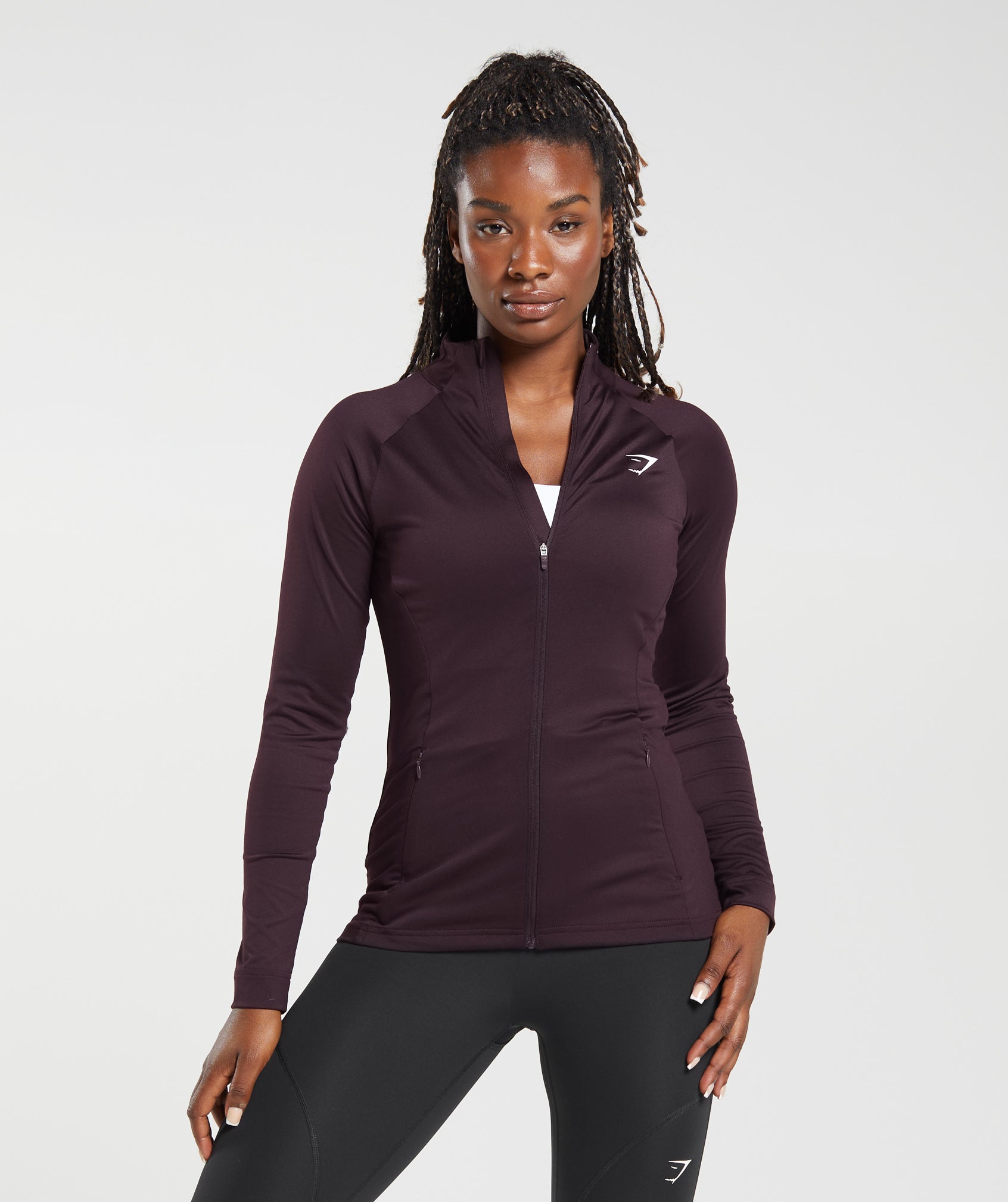 Gymshark Training Zip Up Jacket - Plum Brown