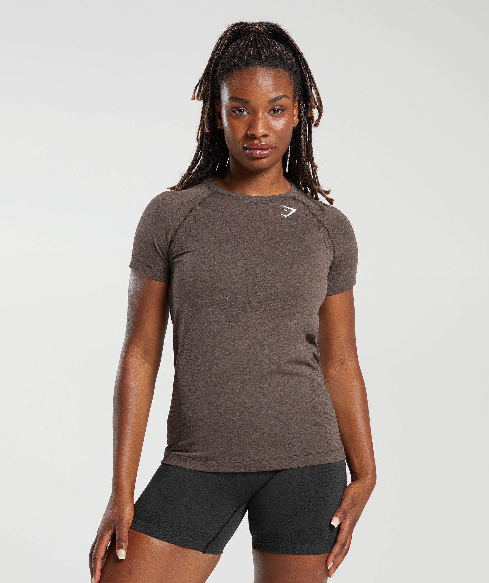 Gymshark Vital Seamless 2.0 Light T-Shirt - Brown Marl