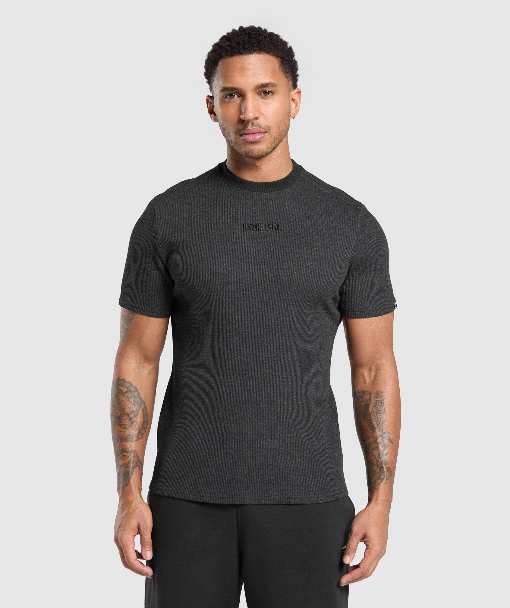 Tシャツ・カットソー Magliano SS25 WAFFLE TEE (T58306280LU80 09) Gymshark Waffle T-Shirt - Black | Gymshark