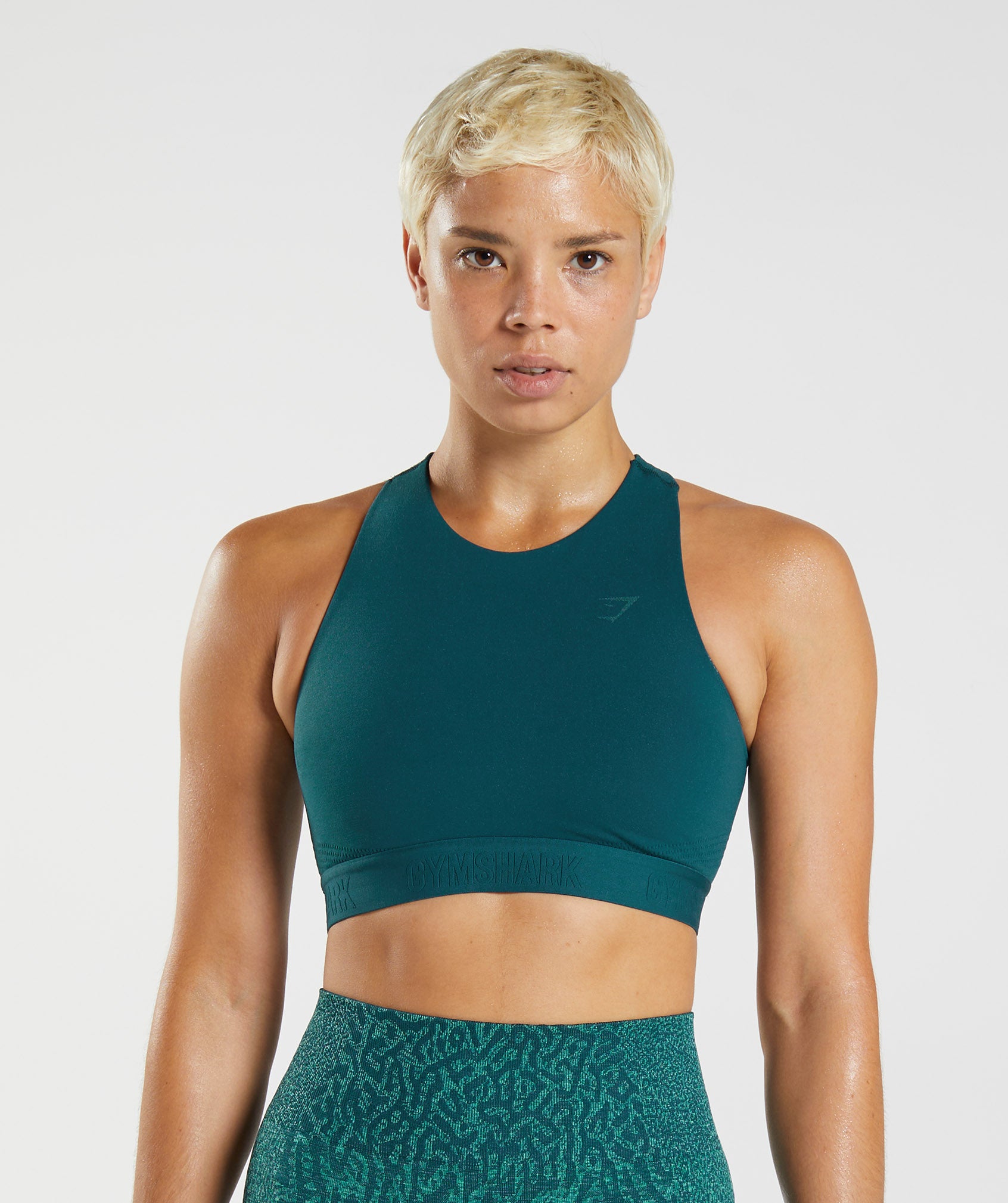 Gymshark Energy+ Seamless Crop Top Sports Bra Tropical Blue size Medium for  Sale in San Diego, CA - OfferUp