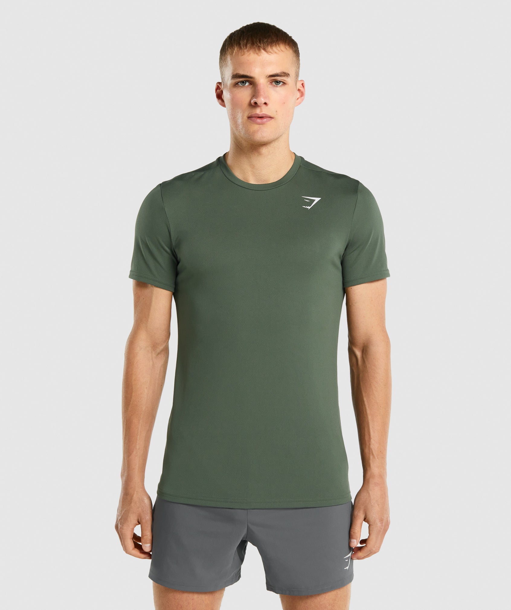 Buy Gaiam men slim fit short sleeve training t shirt basil green