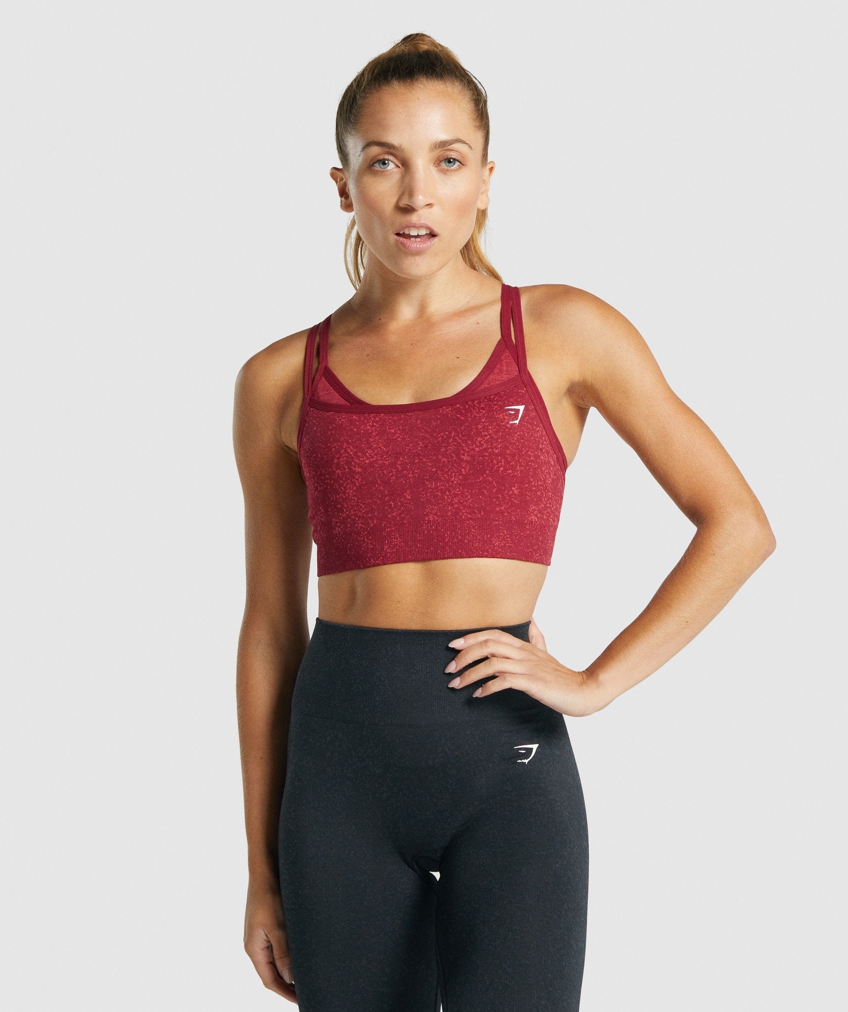 HIIT ribbed bra and leggings in pink