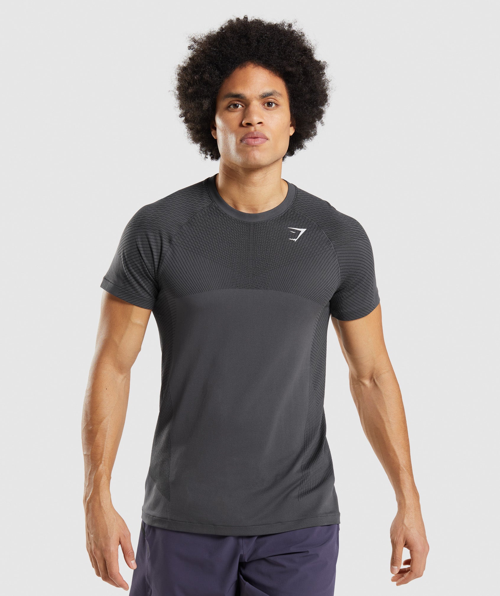 Gymshark Apex Seamless T-Shirt - Black/Silhouette Grey