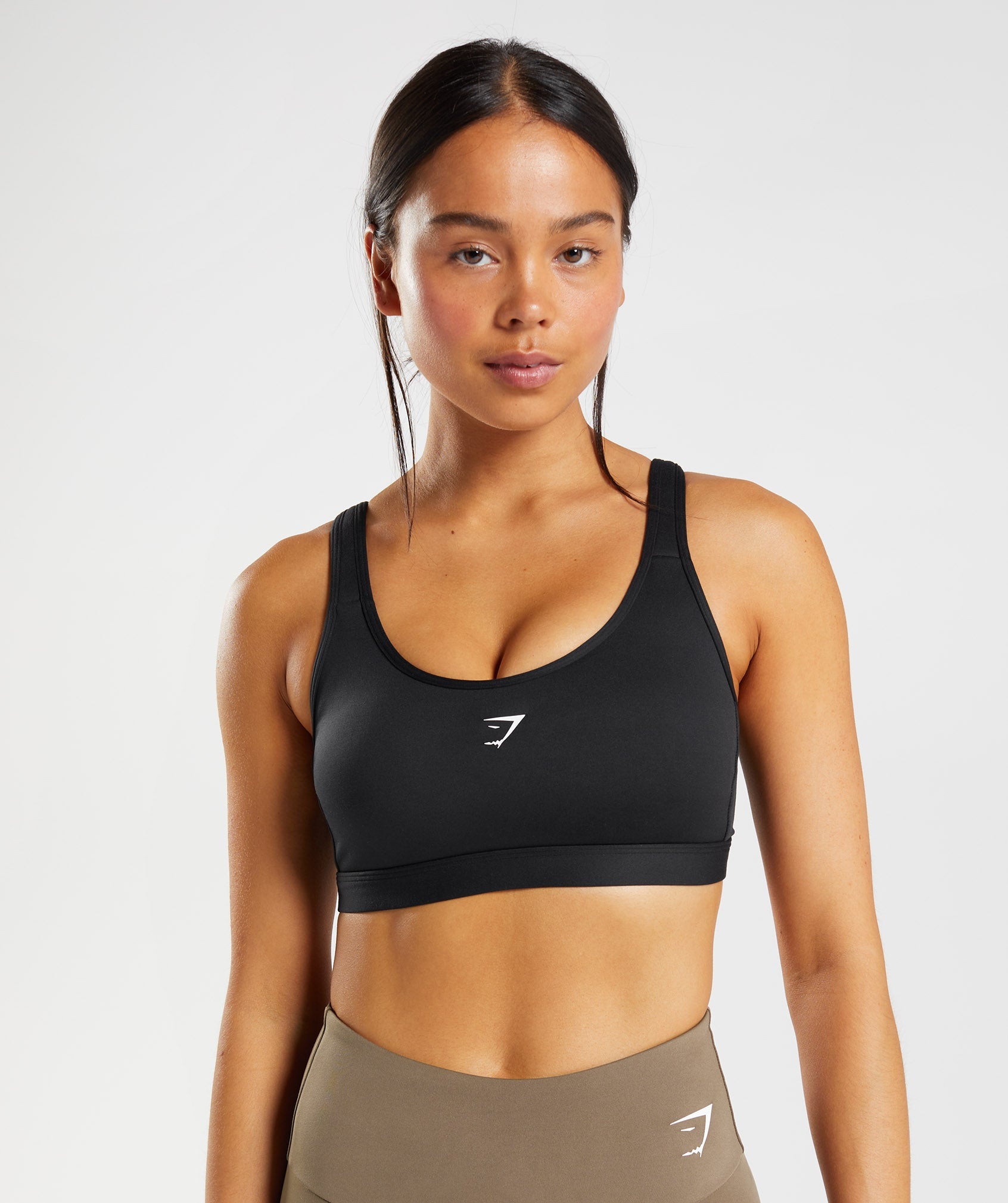 Gymshark Legacy Graphic Medium Support Sports Bra, Navy / Sky Blue, Medium