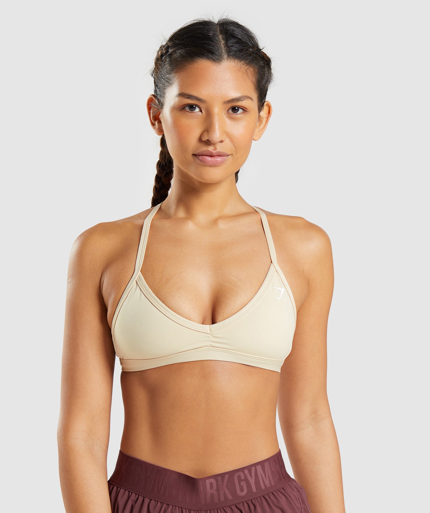 Gymshark Minimal Sports Bra - Vanilla Brown