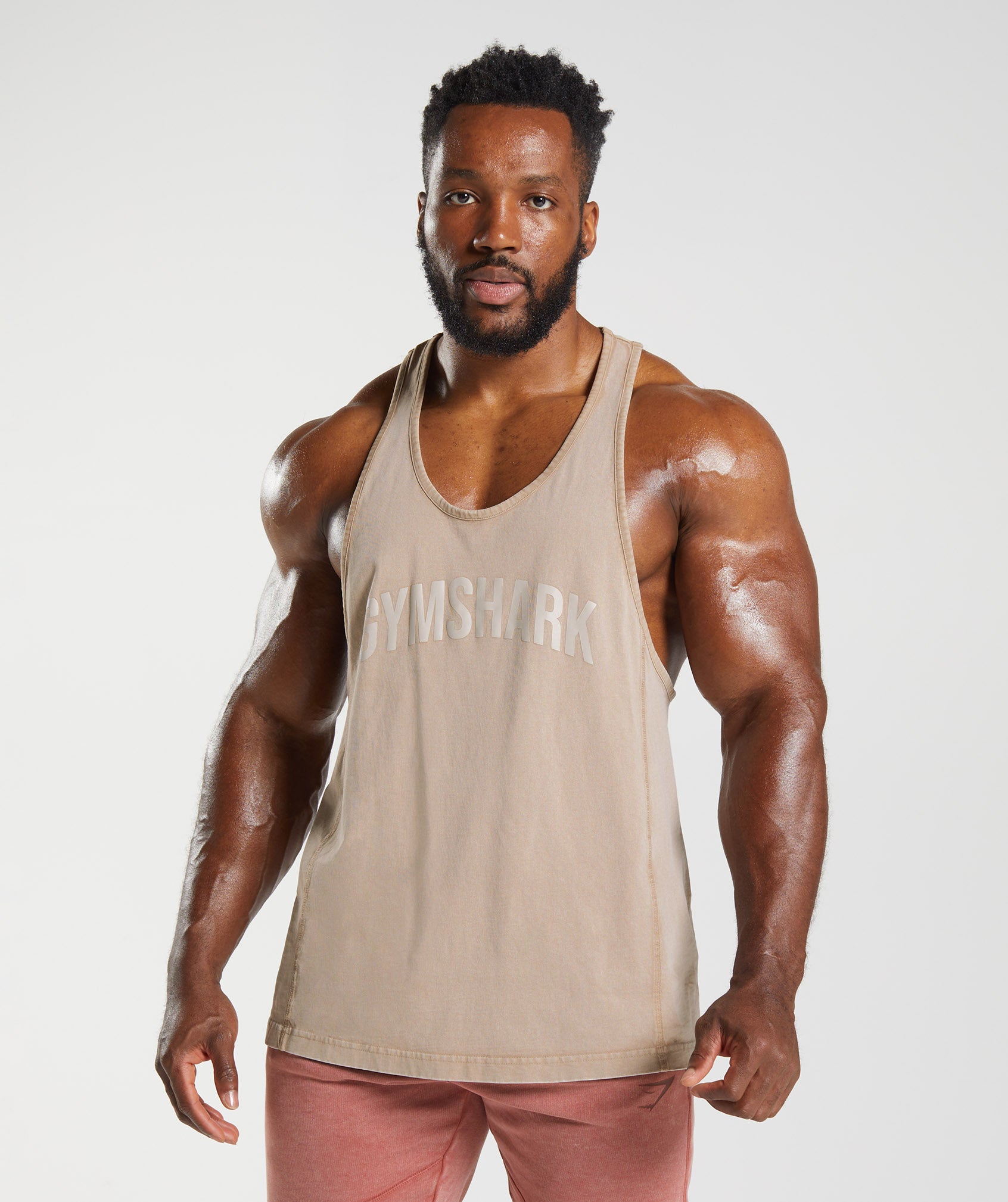 Men Vivid Gymshark Clothing Fashion Stringer Tank Tops Low Cut