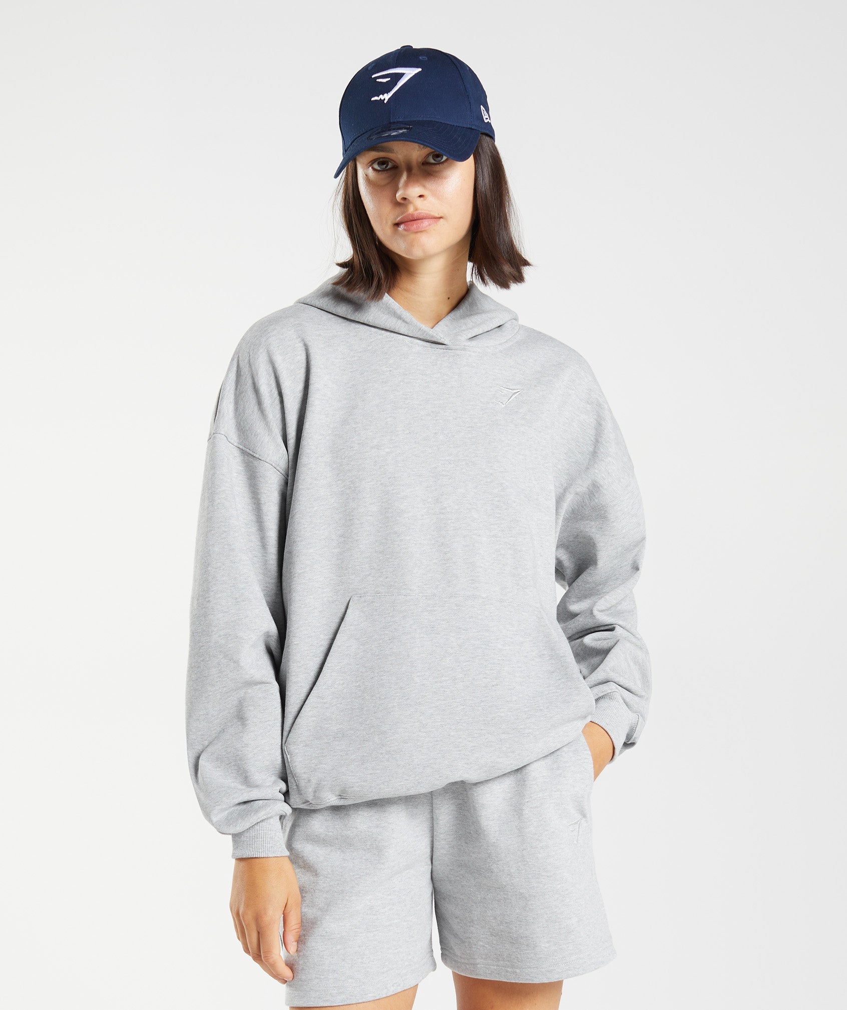 Gymshark Rest Day Sweats Cropped Pullover - Light Grey Core Marl