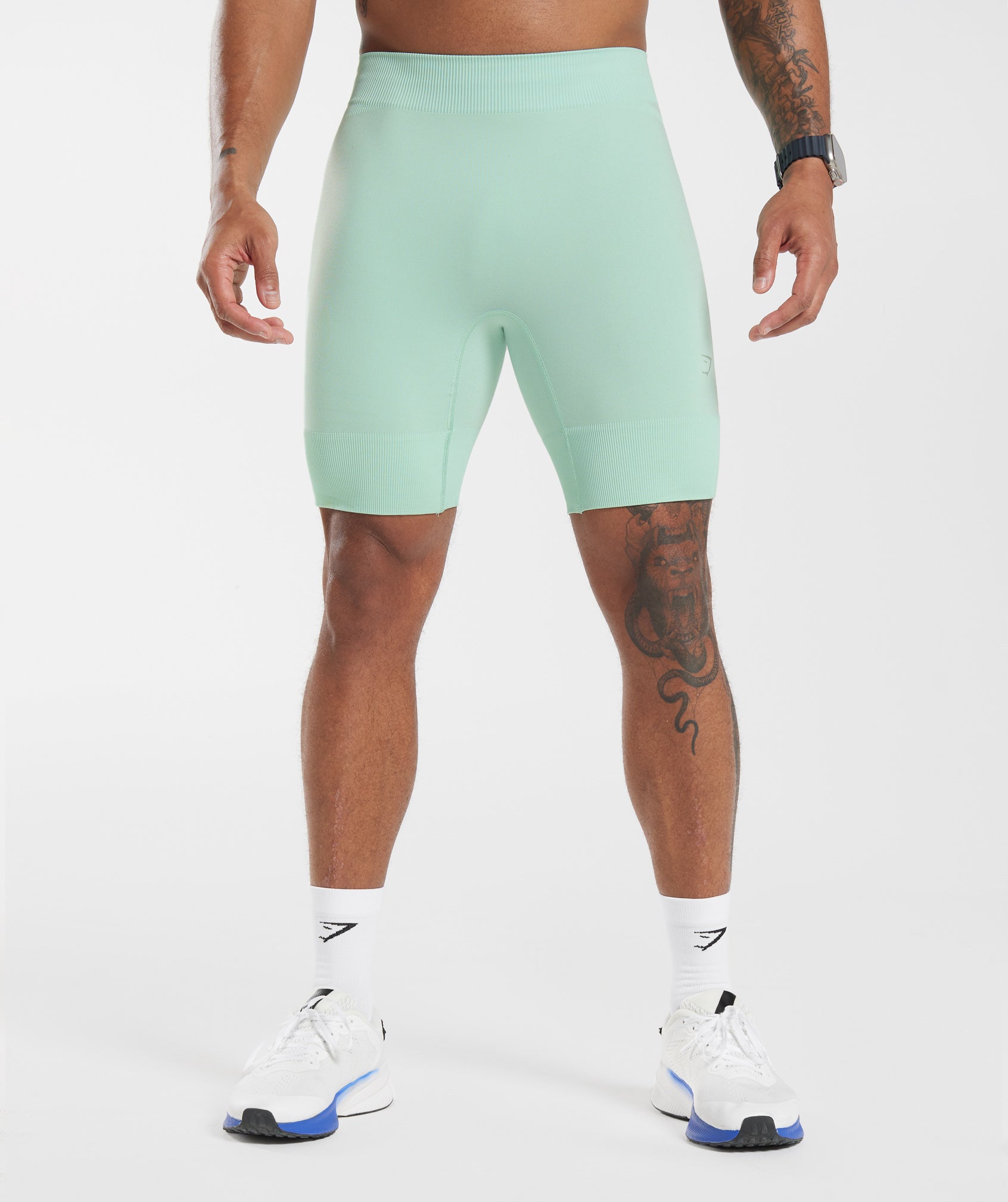 Gymshark Running Seamless 7 Shorts - Pastel Green