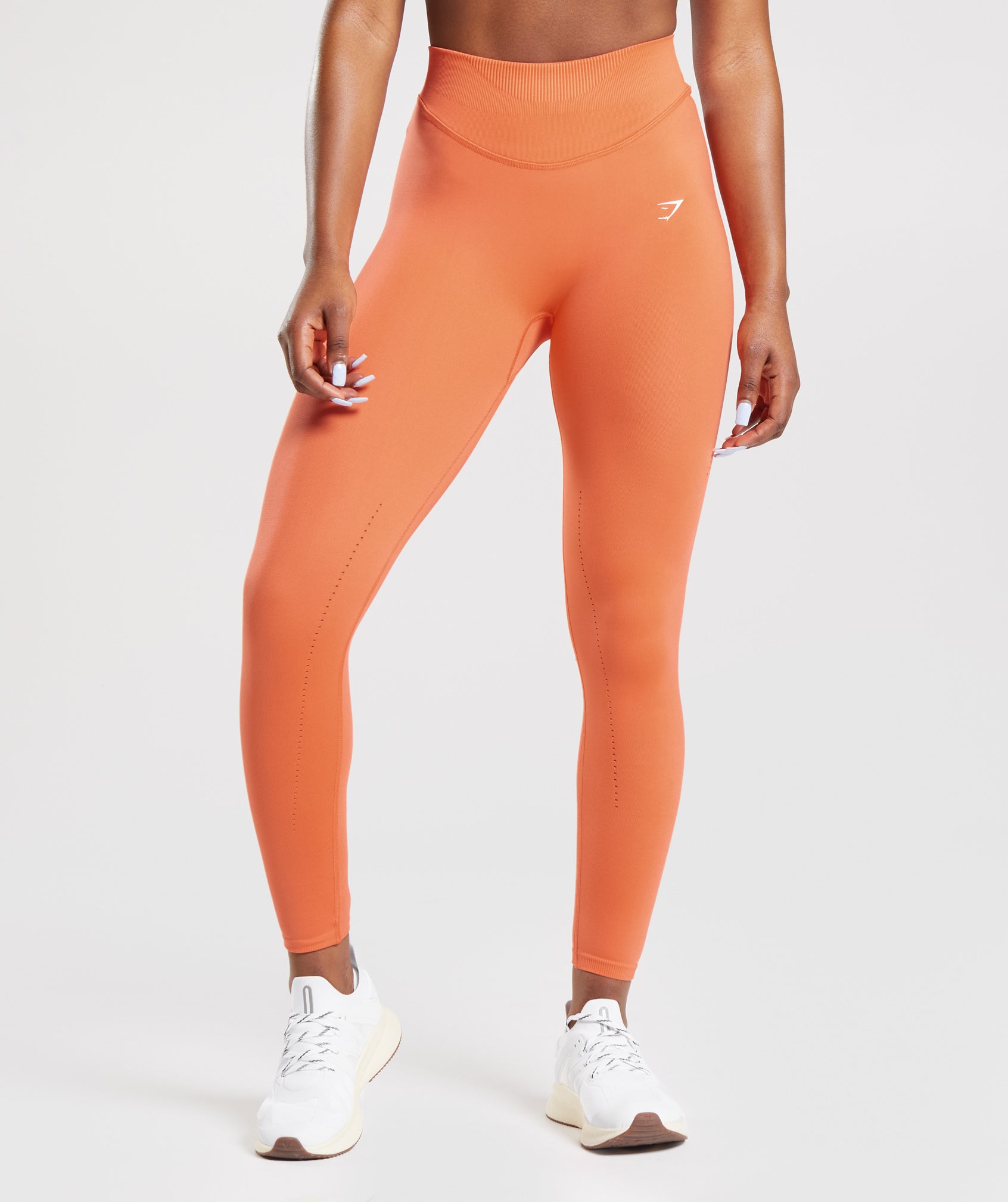 Gymshark Neon Orange Ultra Seamless Strappy Asymmetrical Sports