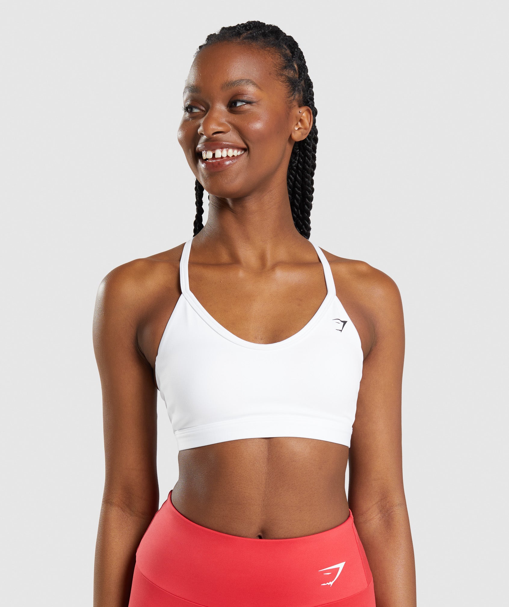 Gymshark V Neck Sports Bra - White