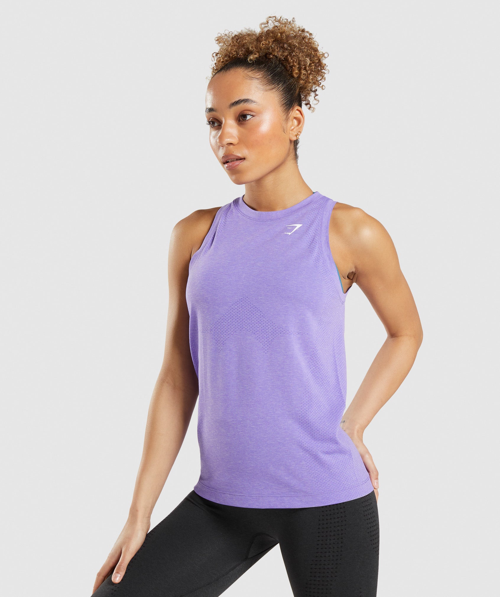 Gymshark Adapt Marl Seamless Workout Gym Leggings Lavender Purple
