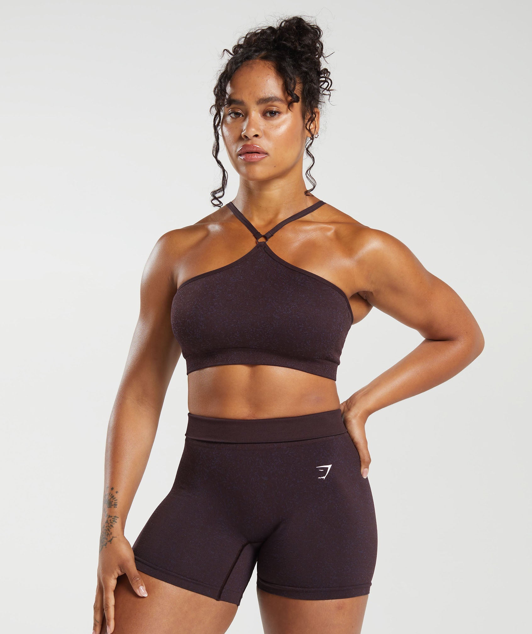 Gymshark Adapt Fleck Seamless Sports Bra - Mineral, Brown